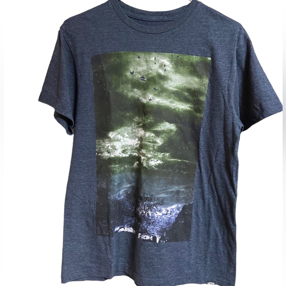 Vans Other - VANS Skate Scary Sky Full Graphic Horror Men’s M Steel Blue T-Shirt MINTY
